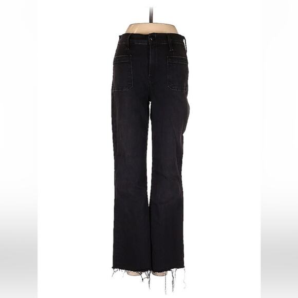 FRAME DENIM LE BARDOT CROP FLARE BLACK JEANS SIZE 25 - Picture 1 of 5